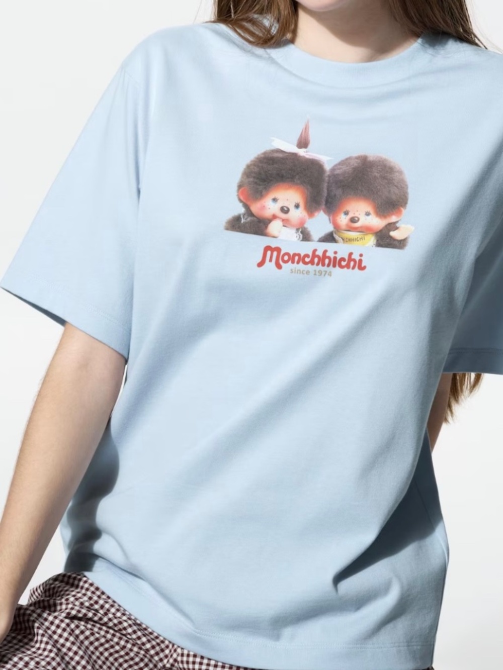 Monchhichi x Uniqlo Light Blue Graphic Tshirt Size XL New with Tag